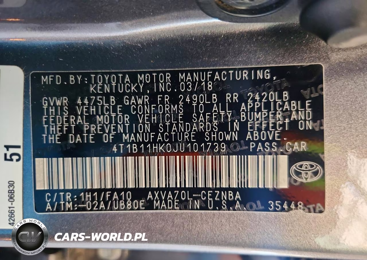 2018 Toyota Camry Le VIN:4T1B11HK0JU101739 - 12