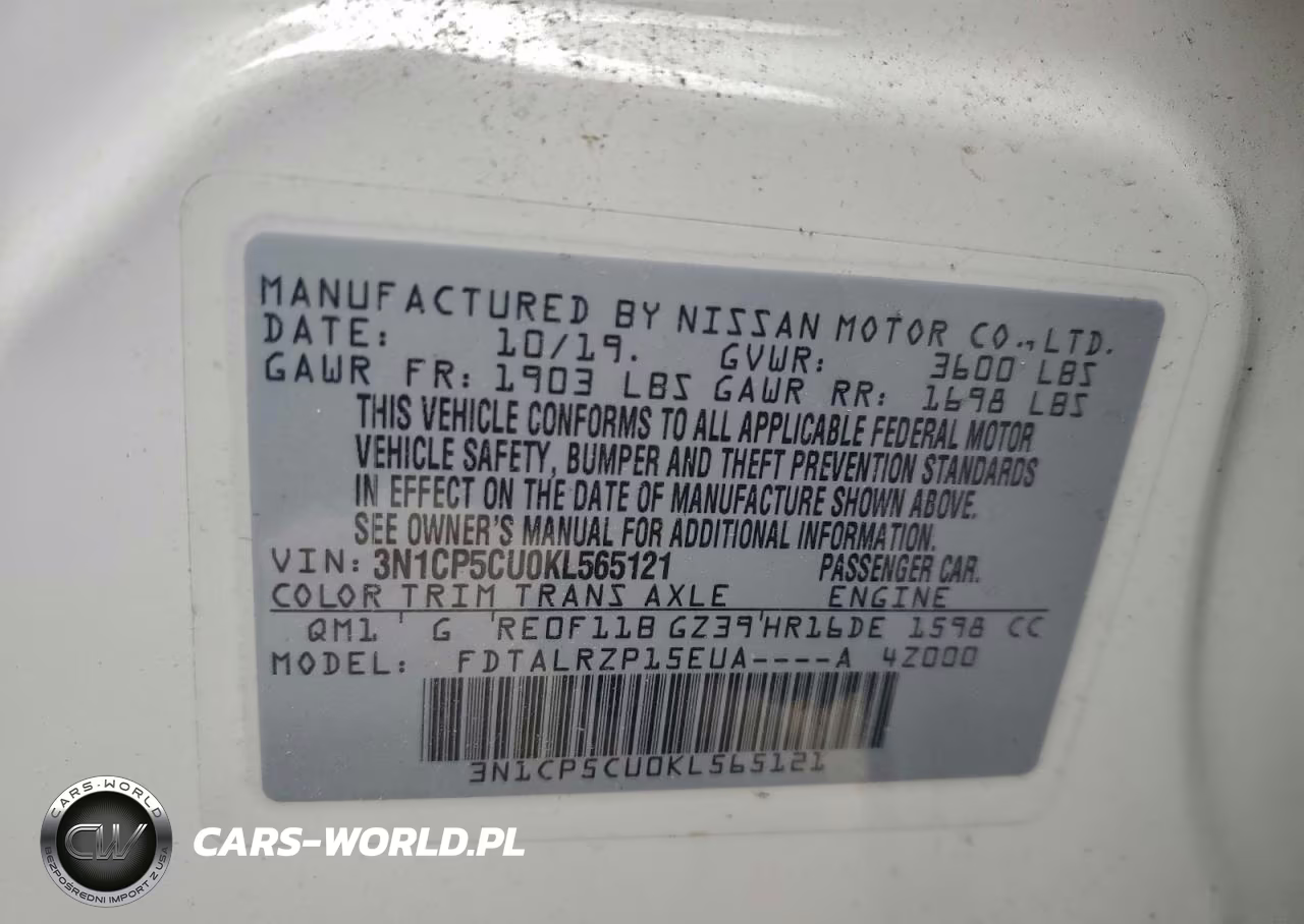 2019 Nissan Kicks S VIN:3N1CP5CU0KL565121 - 14