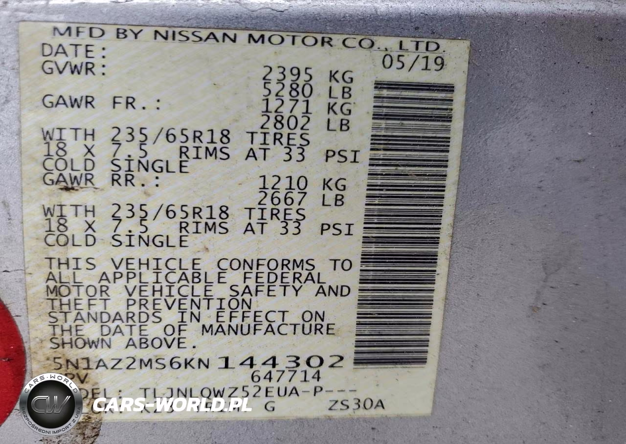 2019 Nissan Murano S VIN:5N1AZ2MS6KN144302 - 13