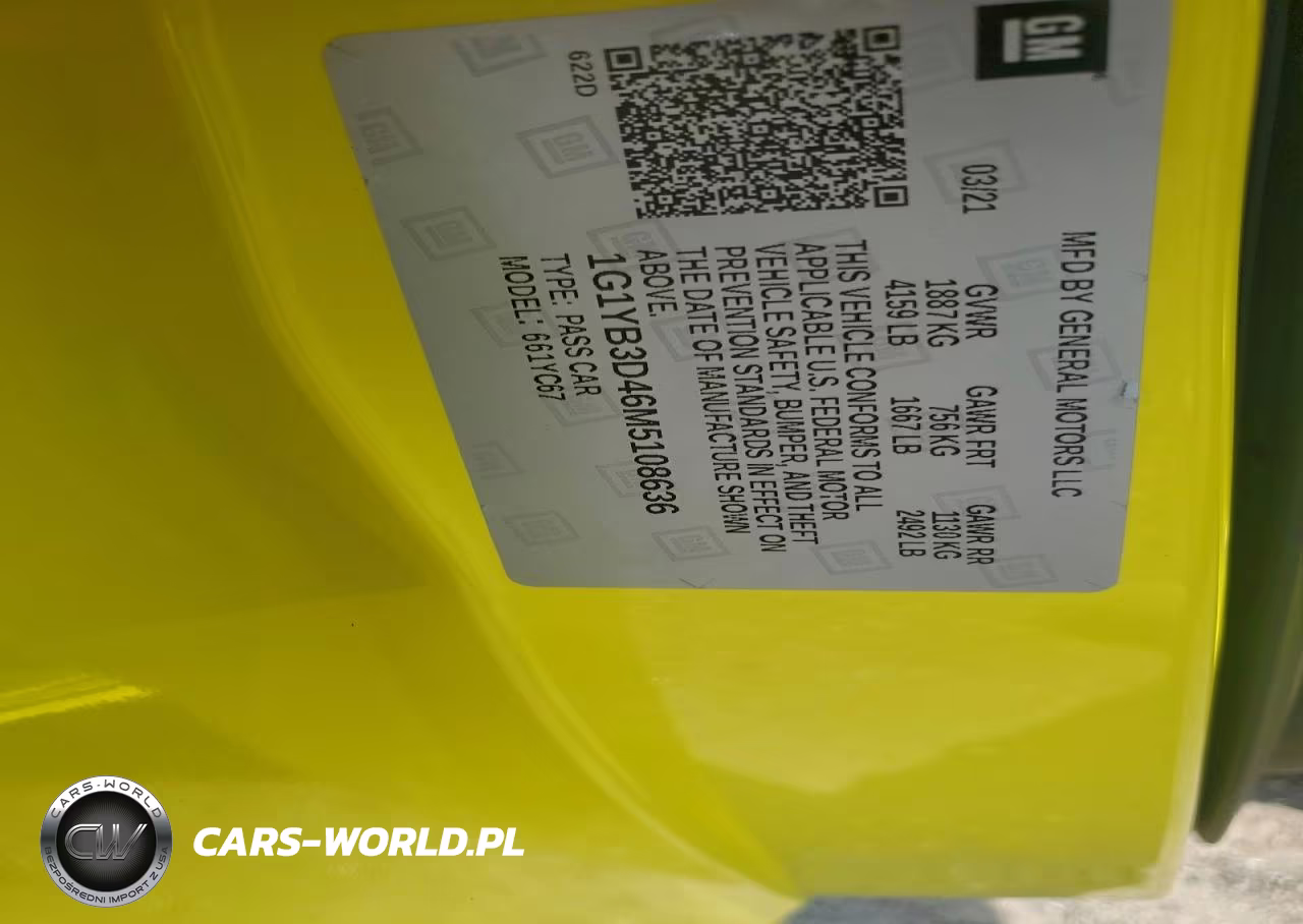 2021 Chevrolet Corvette Stingray 2Lt VIN:1G1YB3D46M5108636 - 12