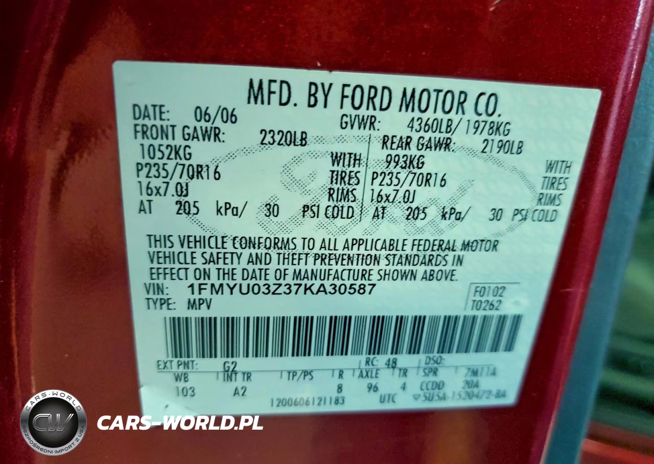 2007 Ford Escape VIN:1FMYU03Z37KA30587 - 13