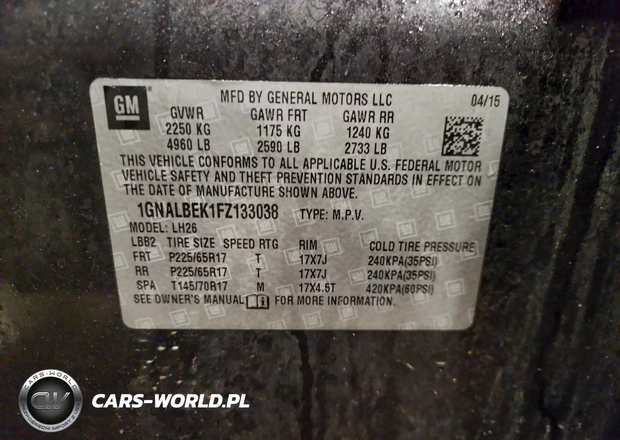 2015 Chevrolet Equinox Lt VIN:1GNALBEK1FZ133038 - 14