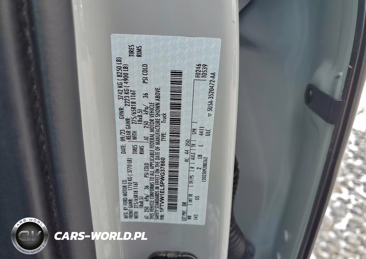 2023 Ford F150 Lightning Pro VIN:1FTVW1EL5PWG37860 - 13