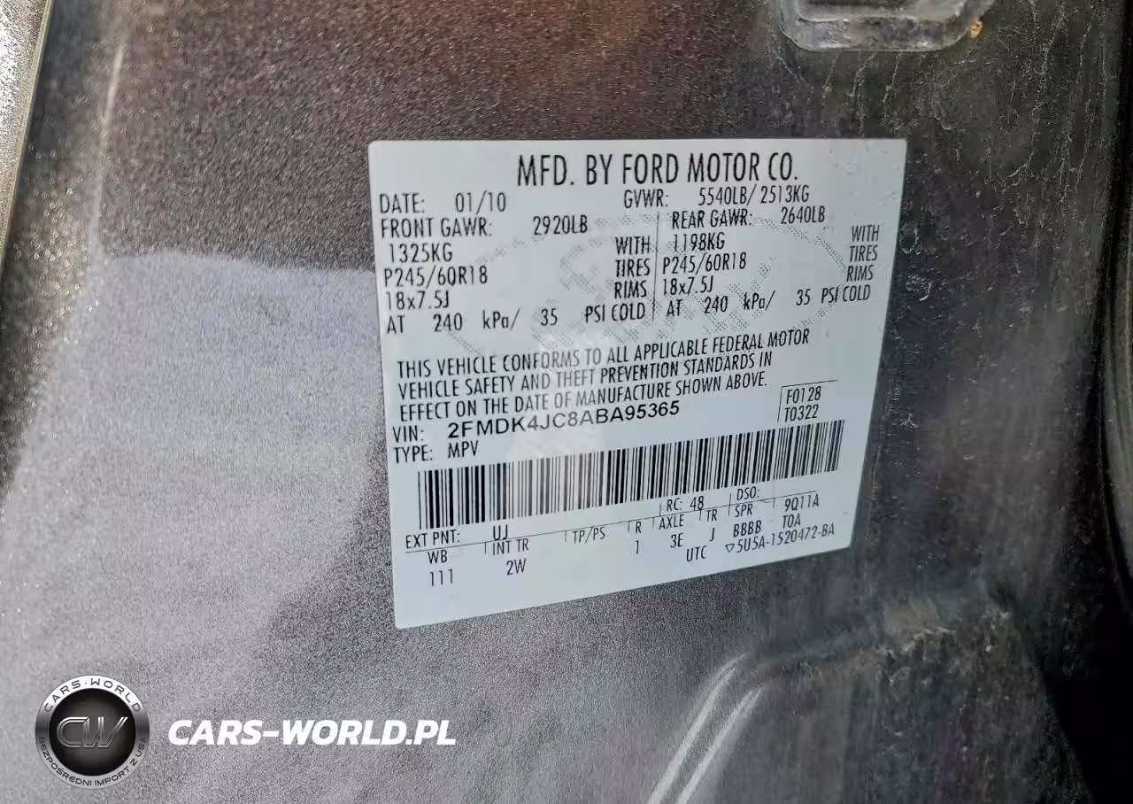 2010 Ford Edge Sel VIN:2FMDK4JC8ABA95365 - 13