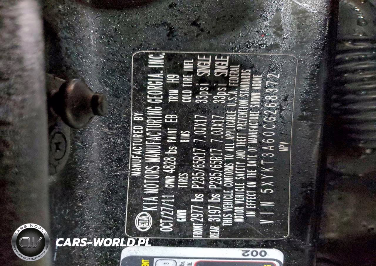 2012 Kia Sorento Lx VIN:5XYKT3A60CG268372 - 13