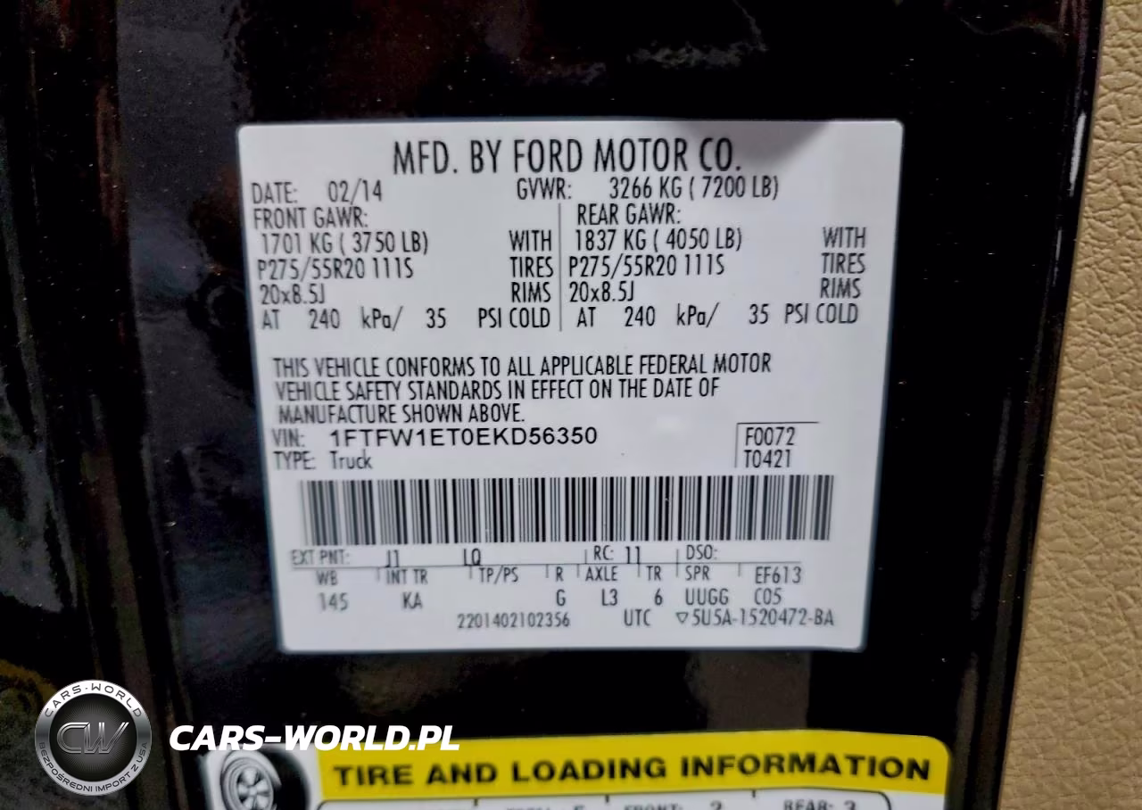 2014 Ford F150 Supercrew VIN:1FTFW1ET0EKD56350 - 12