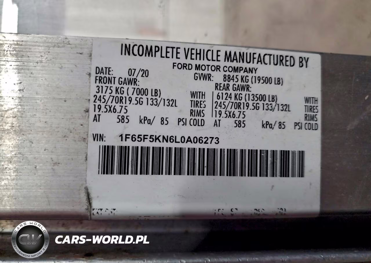 2020 Ford Commercial Chassis Delivery Truck VIN:1F65F5KN6L0A06273 - 12
