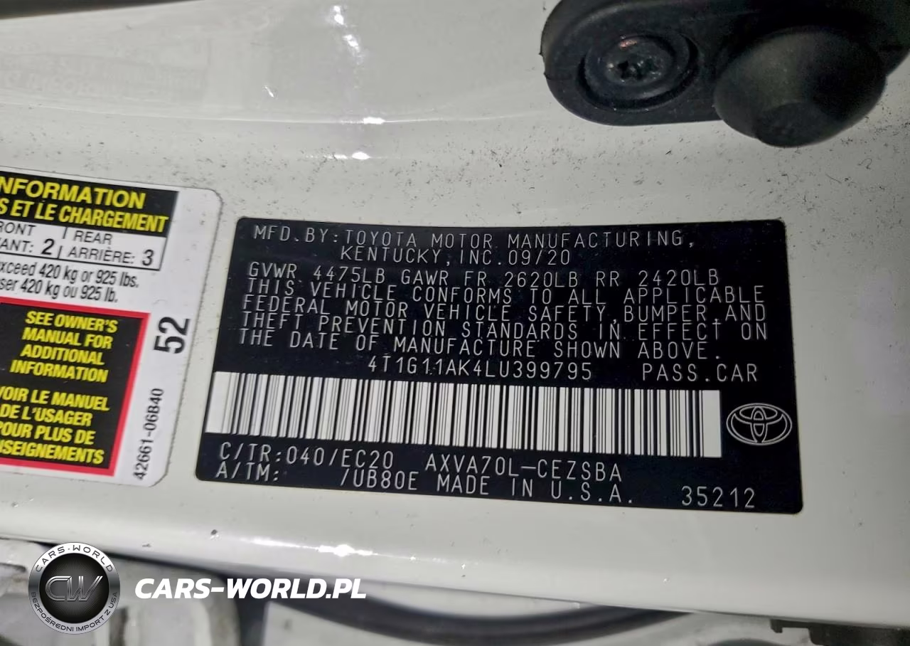 2020 Toyota Camry Se Nightshade VIN:4T1G11AK4LU399795 - 12