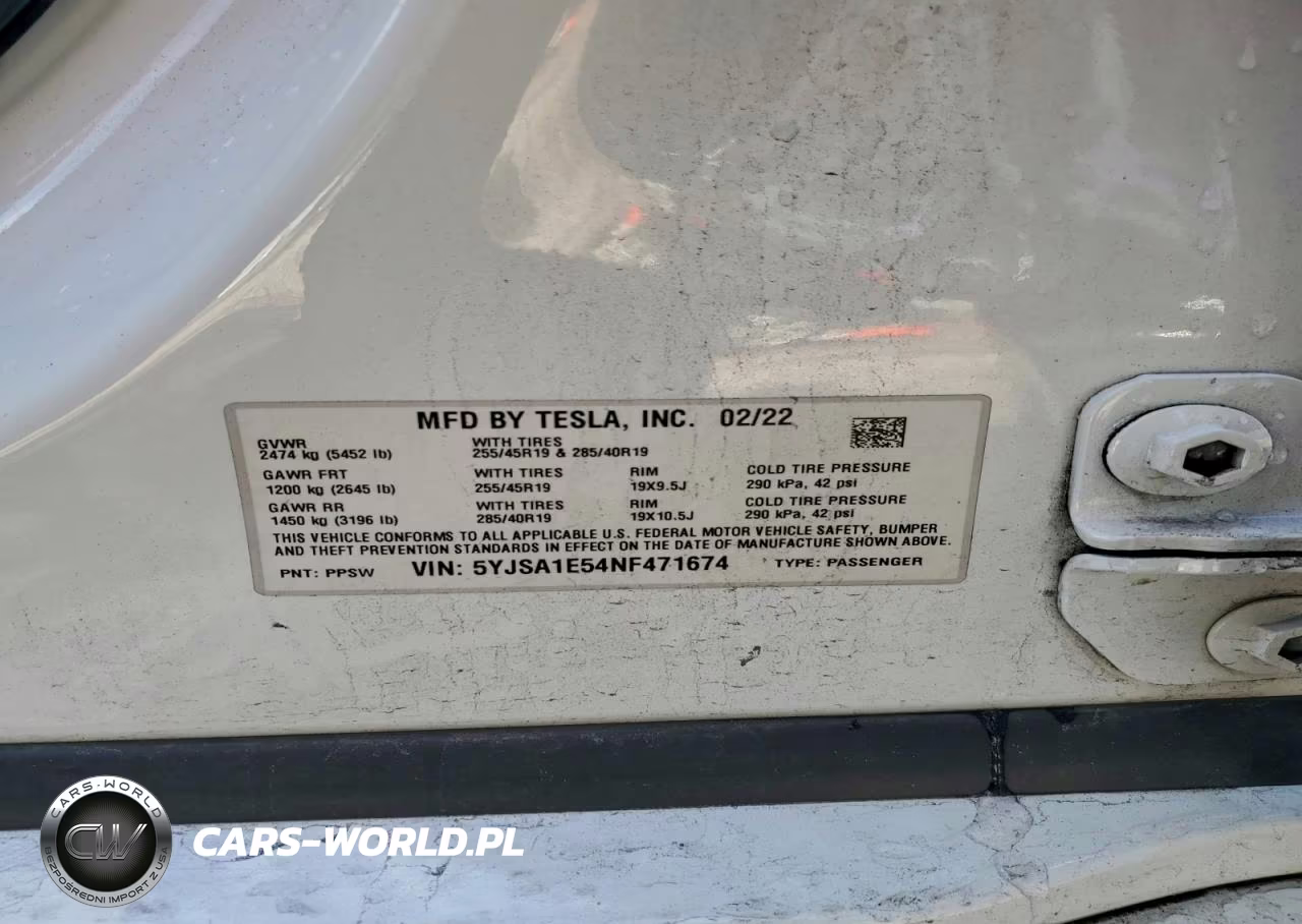 2022 Tesla Model S VIN:5YJSA1E54NF471674 - 12