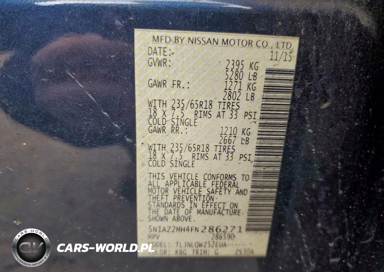 2015 Nissan Murano S VIN:5N1AZ2MH4FN286271 - 14