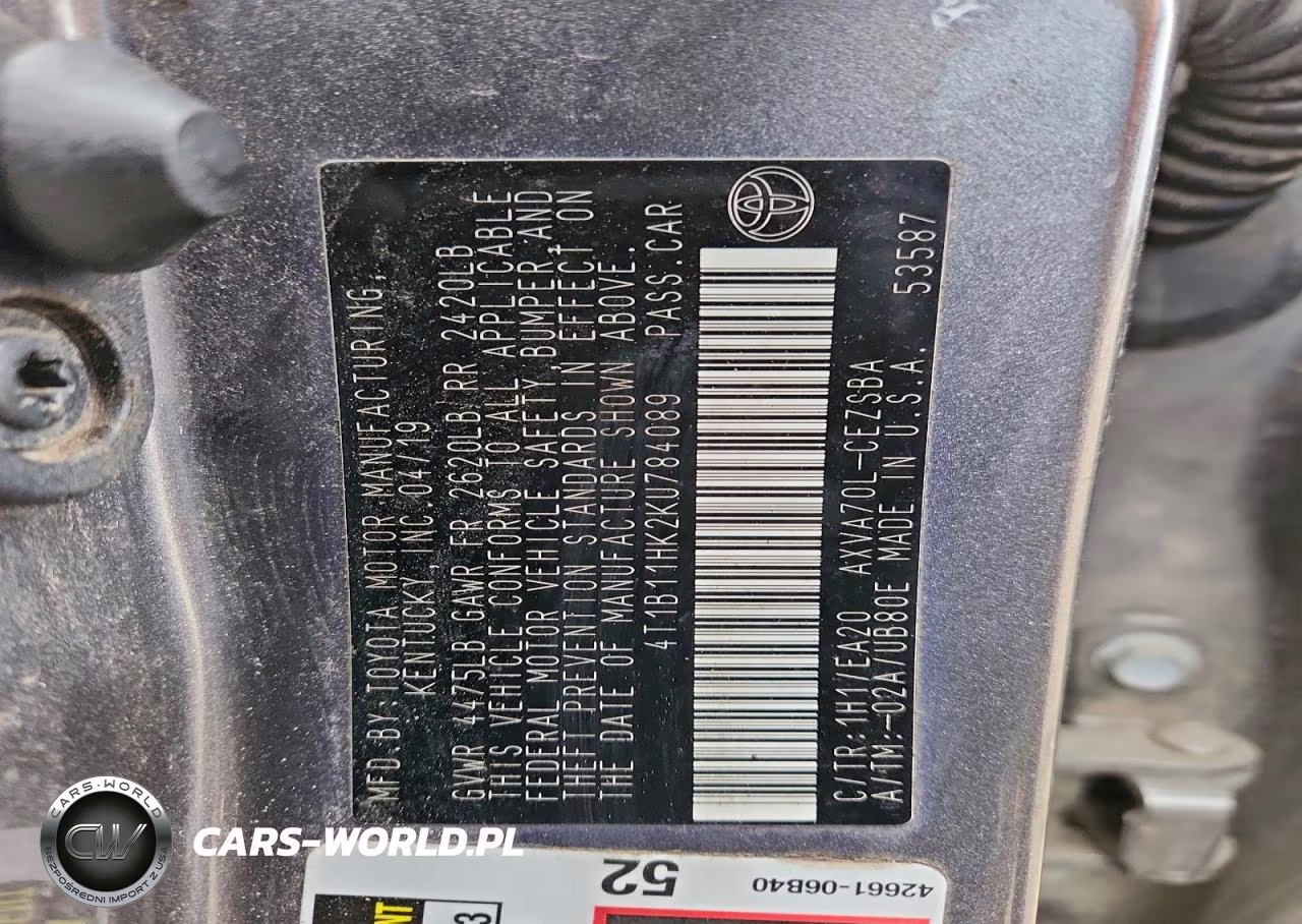 2019 Toyota Camry L VIN:4T1B11HK2KU784089 - 12