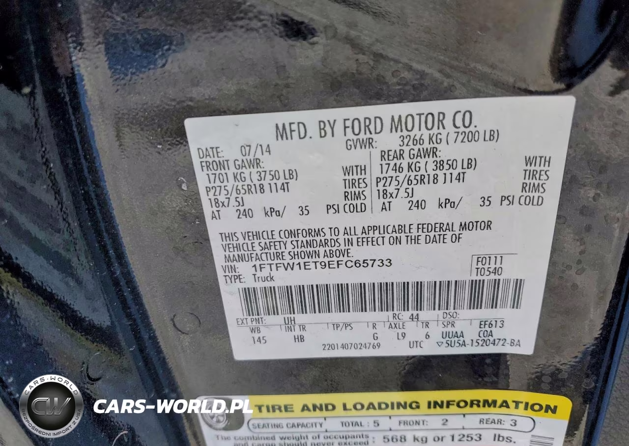 2014 Ford F150 Supercrew VIN:1FTFW1ET9EFC65733 - 12
