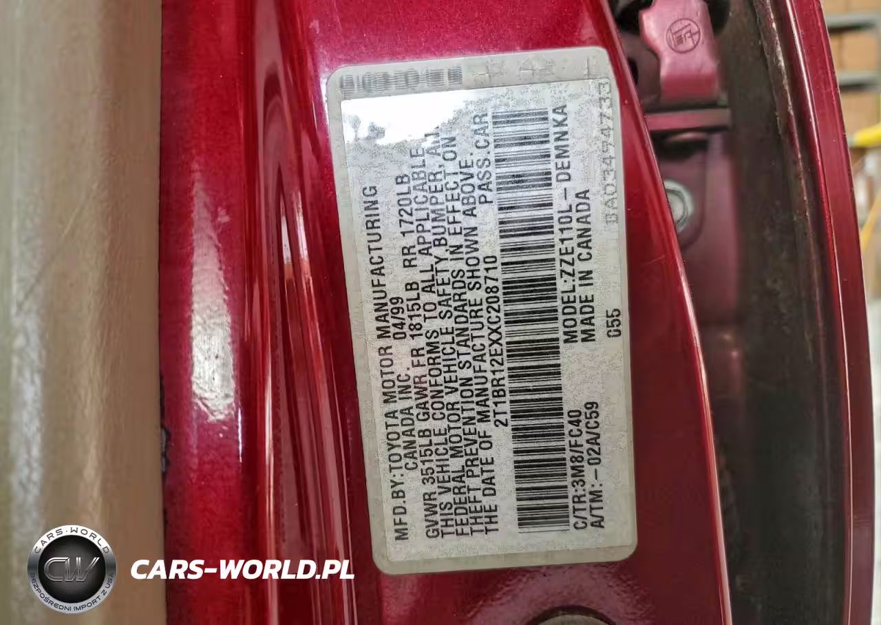 1999 Toyota Corolla Ve VIN:2T1BR12EXXC208710 - 12