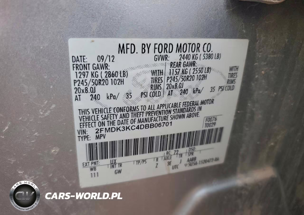 2013 Ford Edge Limited VIN:2FMDK3KC4DBB06701 - 12