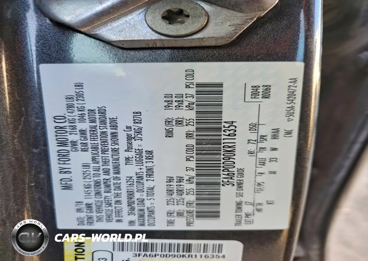 2019 Ford Fusion Titanium VIN:3FA6P0D90KR116354 - 12