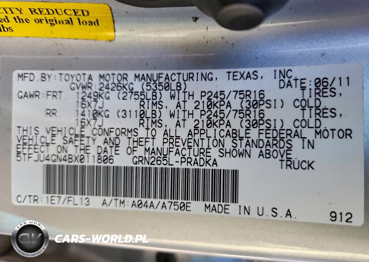 2011 Toyota Tacoma Double Cab Prerunner VIN:5TFJU4GN4BX011806 - 13