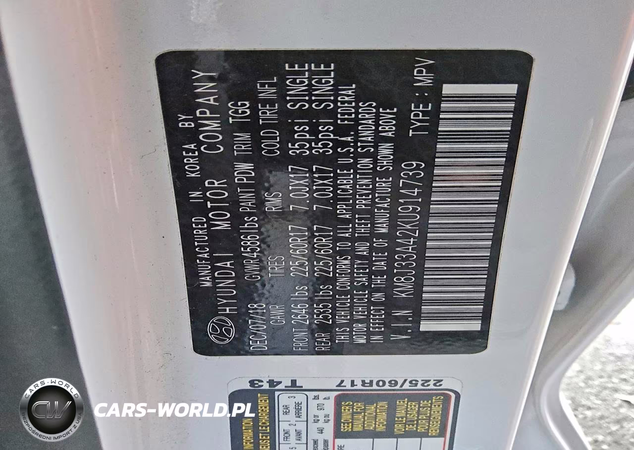 2019 Hyundai Tucson Limited VIN:KM8J33A42KU914739 - 12