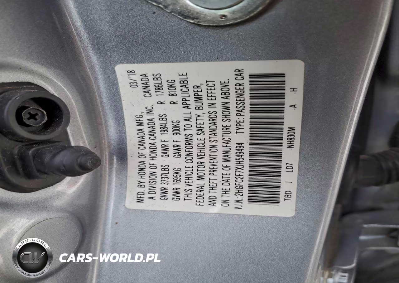 2018 Honda Civic Ex VIN:2HGFC2F7XJH549494 - 12