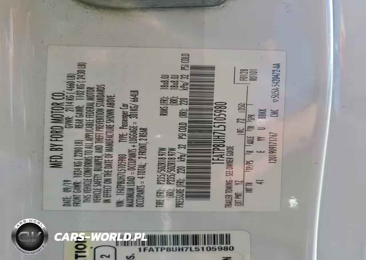 2020 Ford Mustang VIN:1FATP8UH7L5105980 - 12