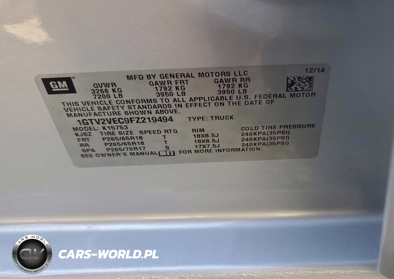2015 GMC Sierra K1500 Slt VIN:1GTV2VEC9FZ219494 - 12