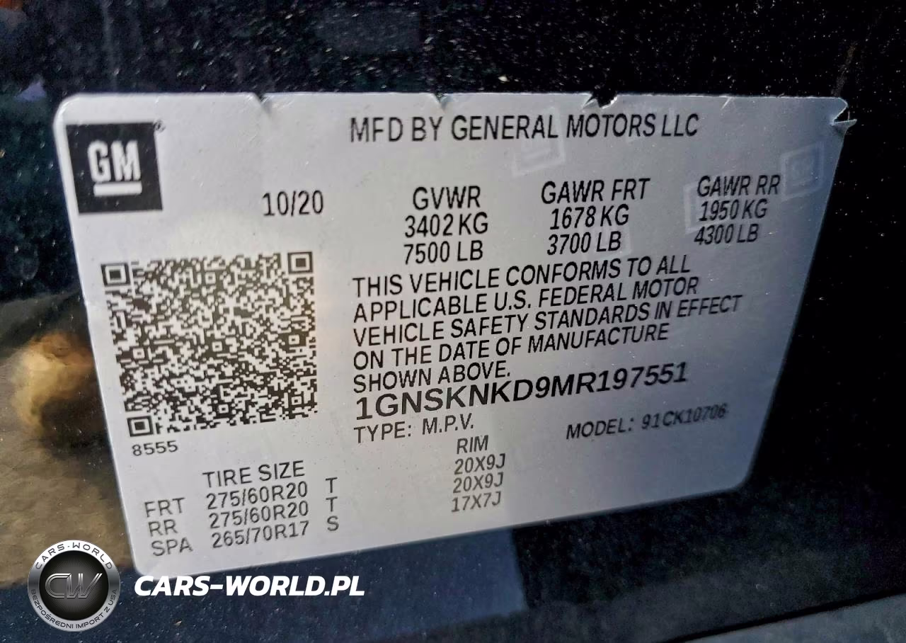 2021 Chevrolet Tahoe K1500 Lt VIN:1GNSKNKD9MR197551 - 14