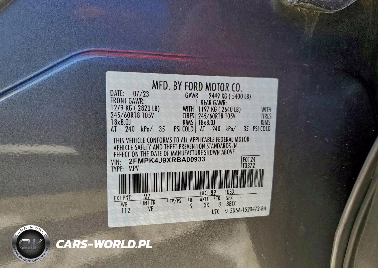 2024 Ford Edge Sel VIN:2FMPK4J9XRBA00933 - 13