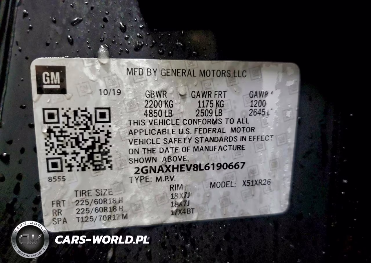 2020 Chevrolet Equinox Ls VIN:2GNAXHEV8L6190667 - 12