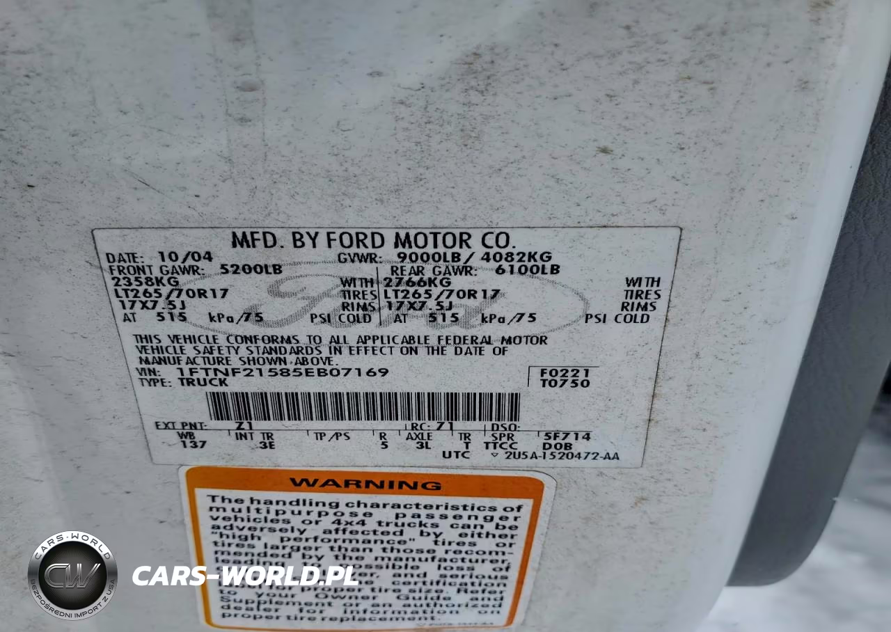 2005 Ford F250 Super Duty VIN:1FTNF21585EB07169 - 12