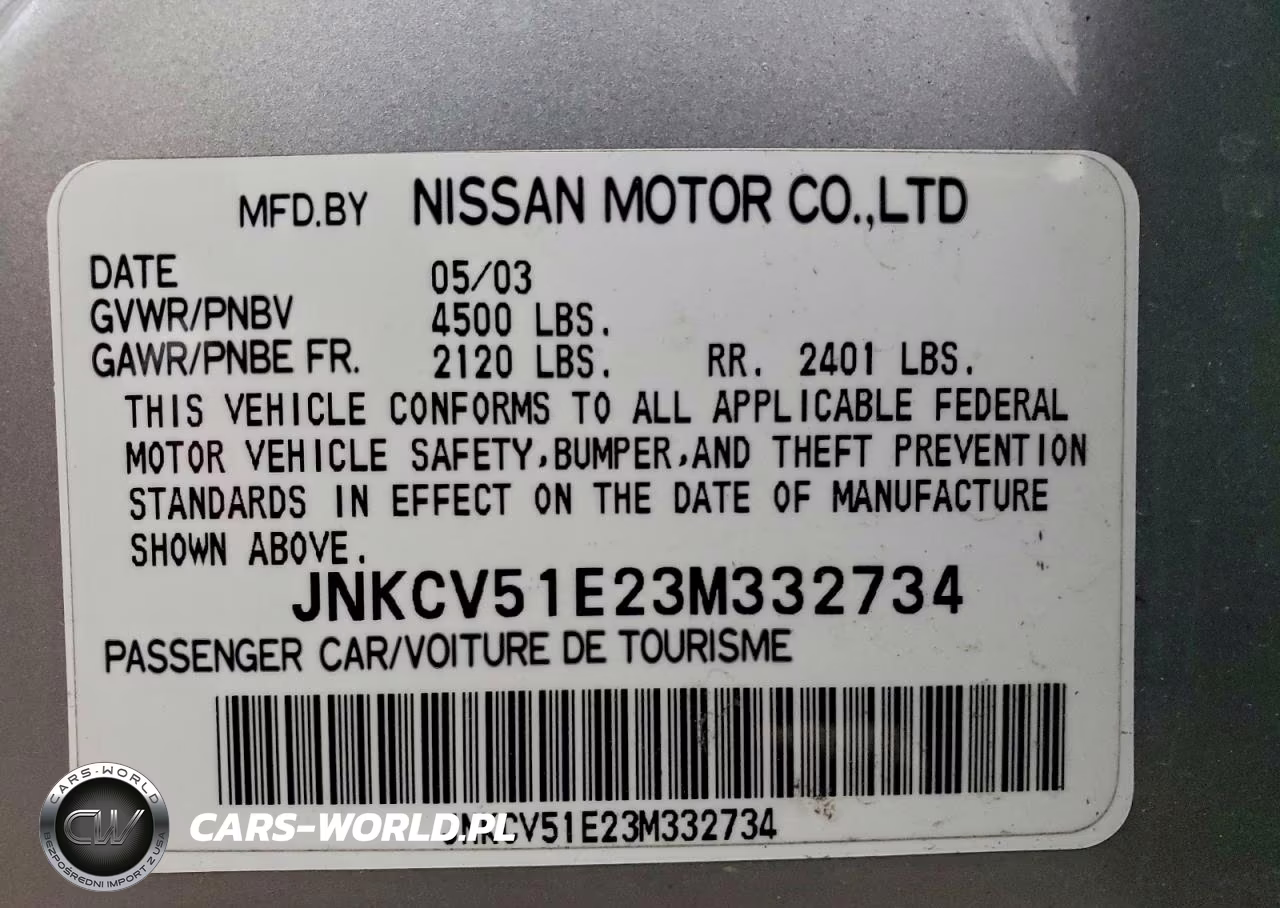 2003 Infiniti G35 VIN:JNKCV51E23M332734 - 12