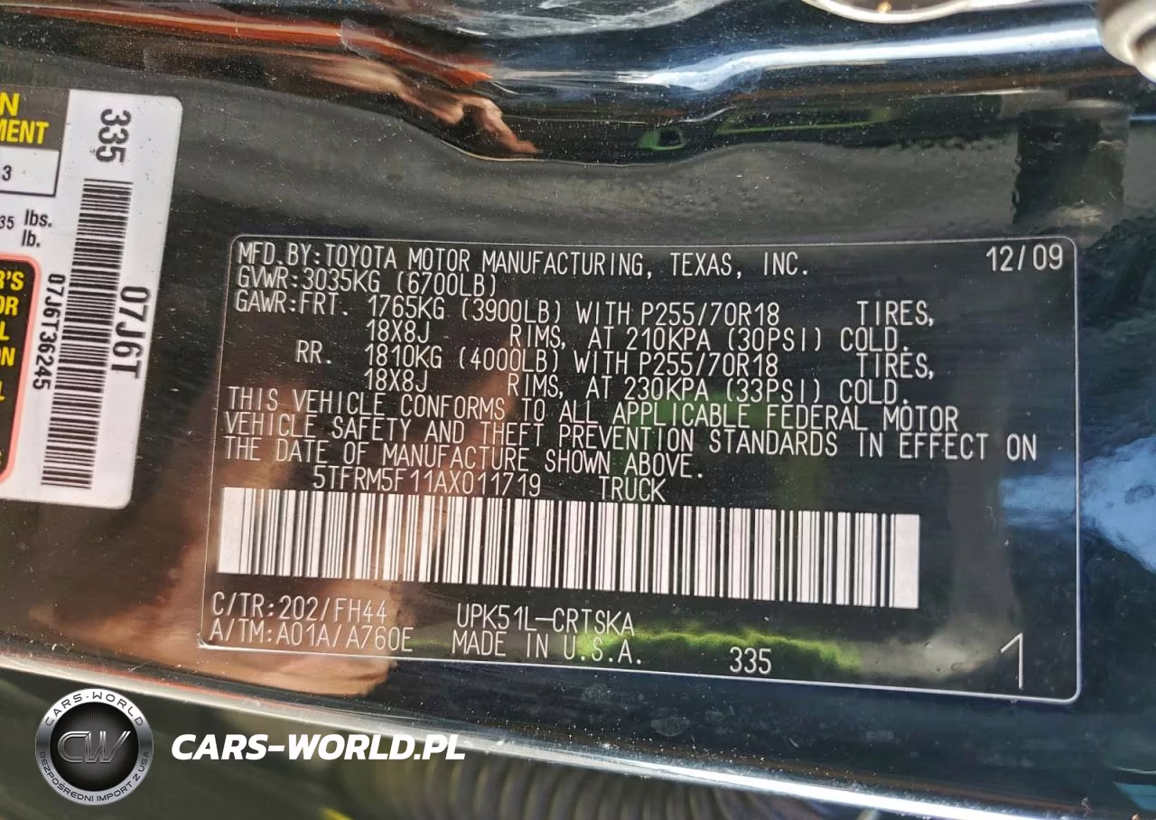 2010 Toyota Tundra Double Cab Sr5 VIN:5TFRM5F11AX011719 - 12
