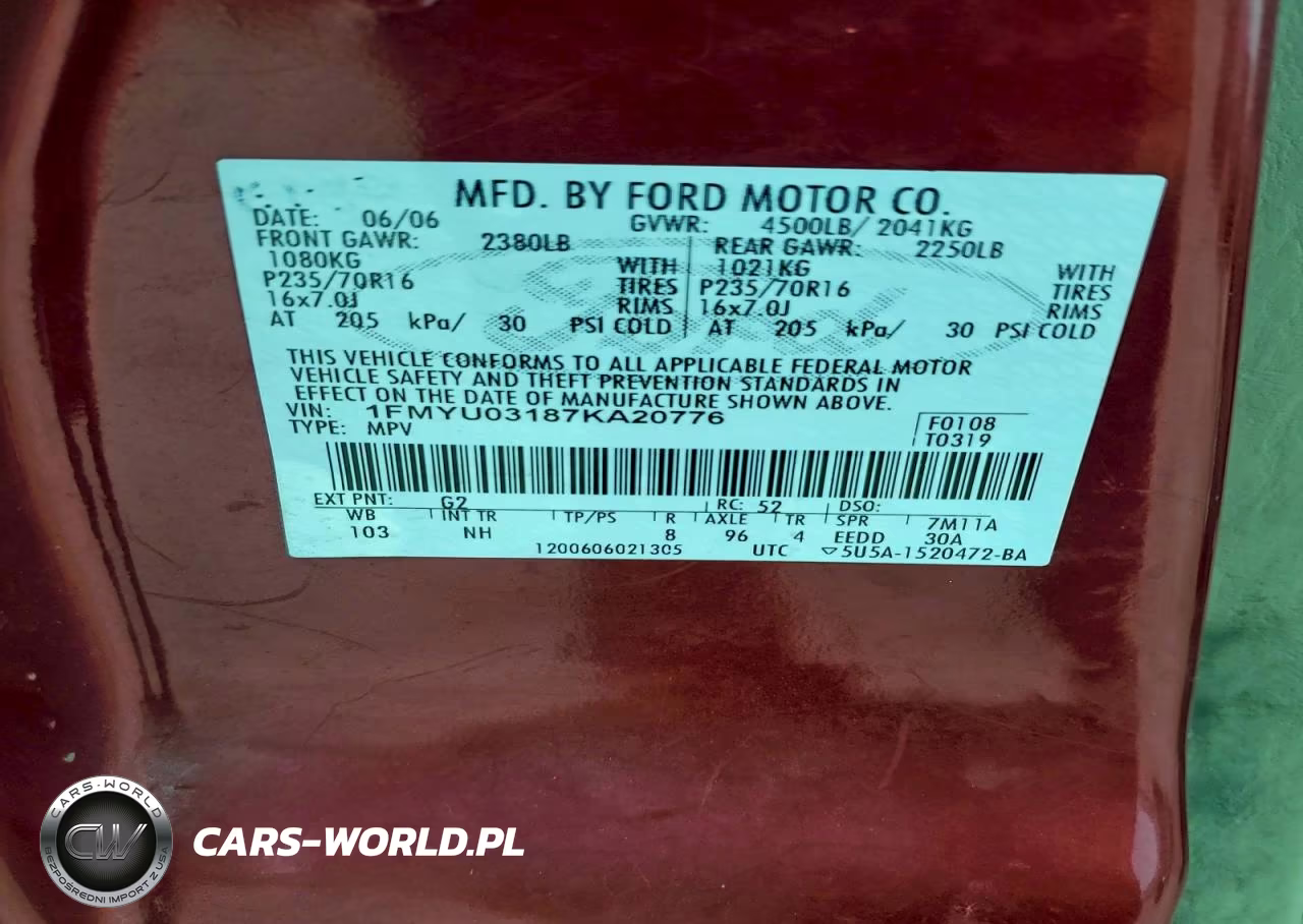 2007 Ford Escape Xlt VIN:1FMYU03187KA20776 - 13