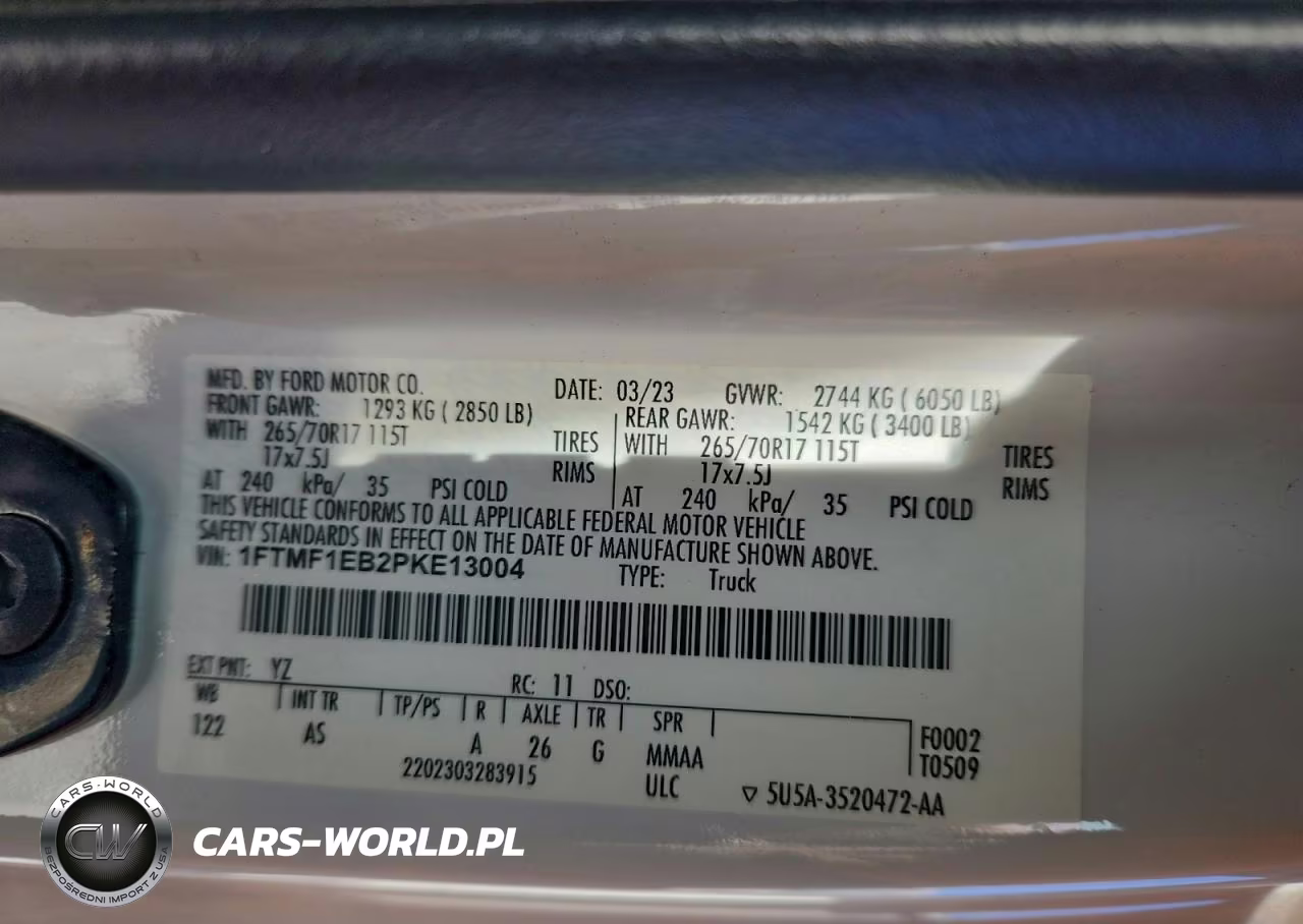2023 Ford F150 VIN:1FTMF1EB2PKE13004 - 12