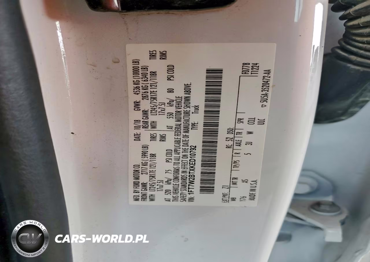 2019 Ford F250 Super Duty VIN:1FT7W2BTXKED10792 - 13