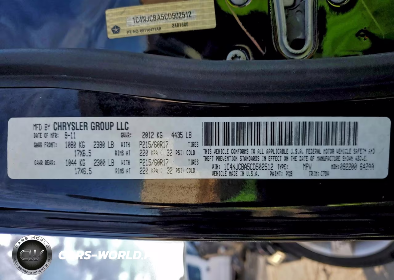 2012 Jeep Compass Sport VIN:1C4NJCBA5CD502512 - 14