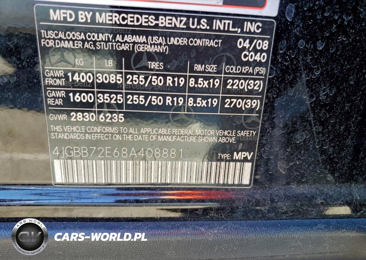 2008 Mercedes-Benz Ml 550 VIN:4JGBB72E68A408881 - 13