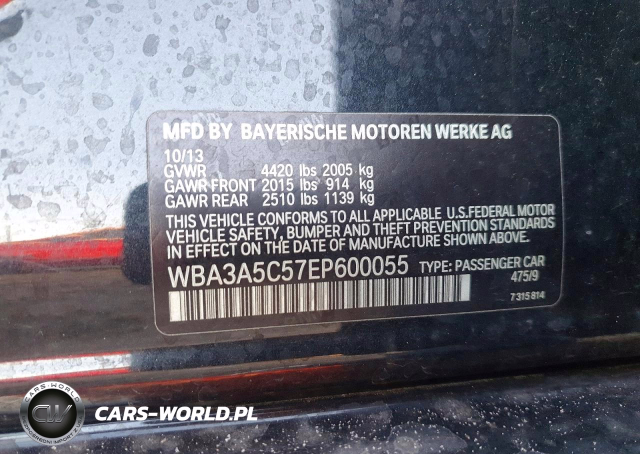 2014 BMW 328 I VIN:WBA3A5C57EP600055 - 12