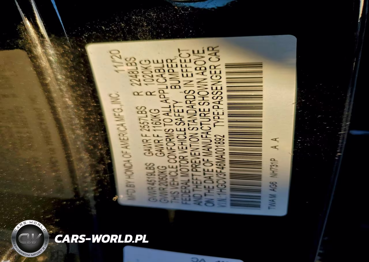 2021 Honda Accord Hybrid Ex VIN:1HGCV3F46MA001892 - 12