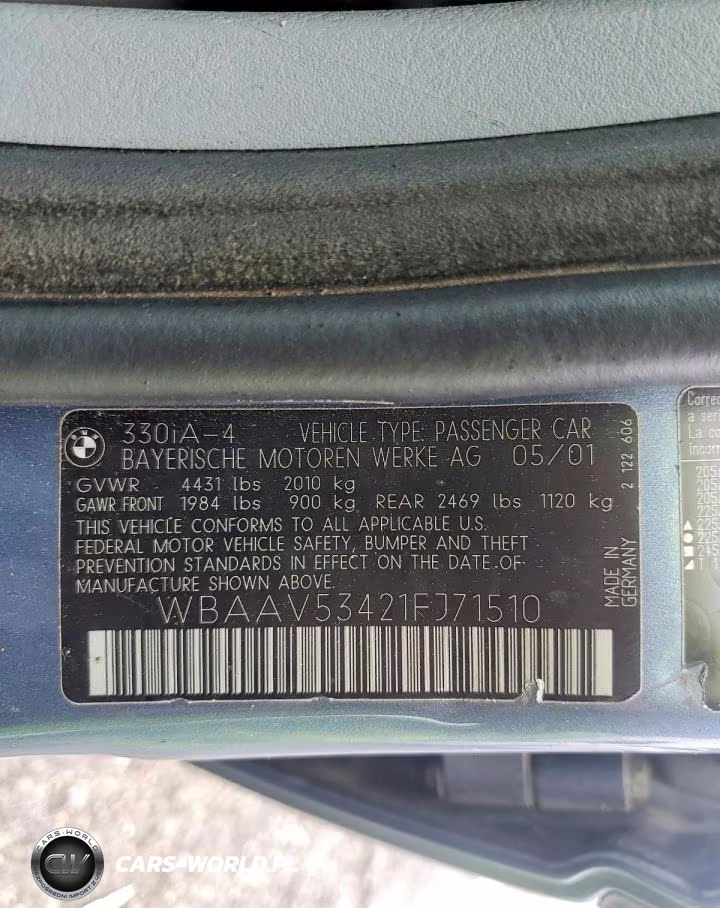 2001 BMW 330 I VIN:WBAAV53421FJ71510 - 12