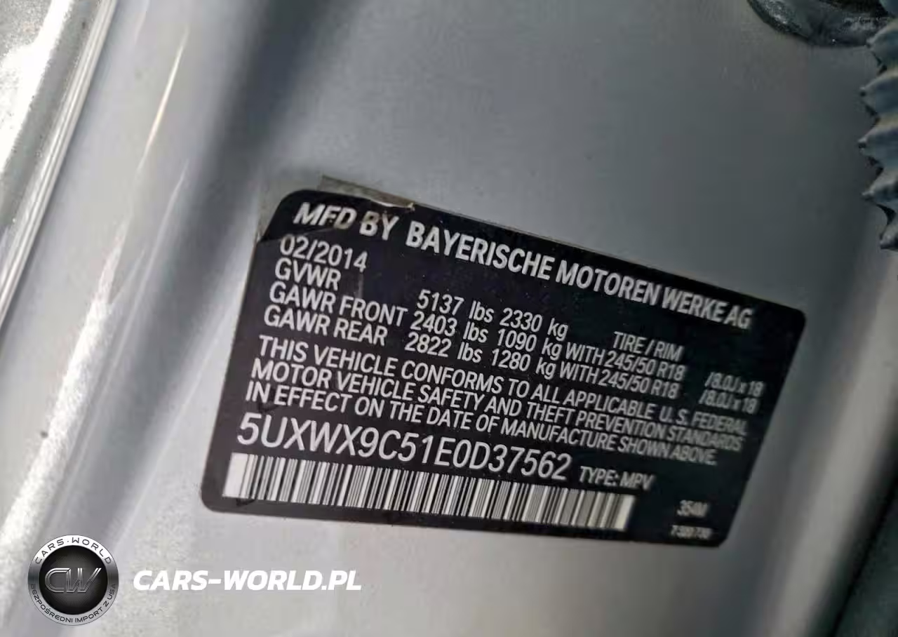 2014 BMW X3 xDrive28I VIN:5UXWX9C51E0D37562 - 13