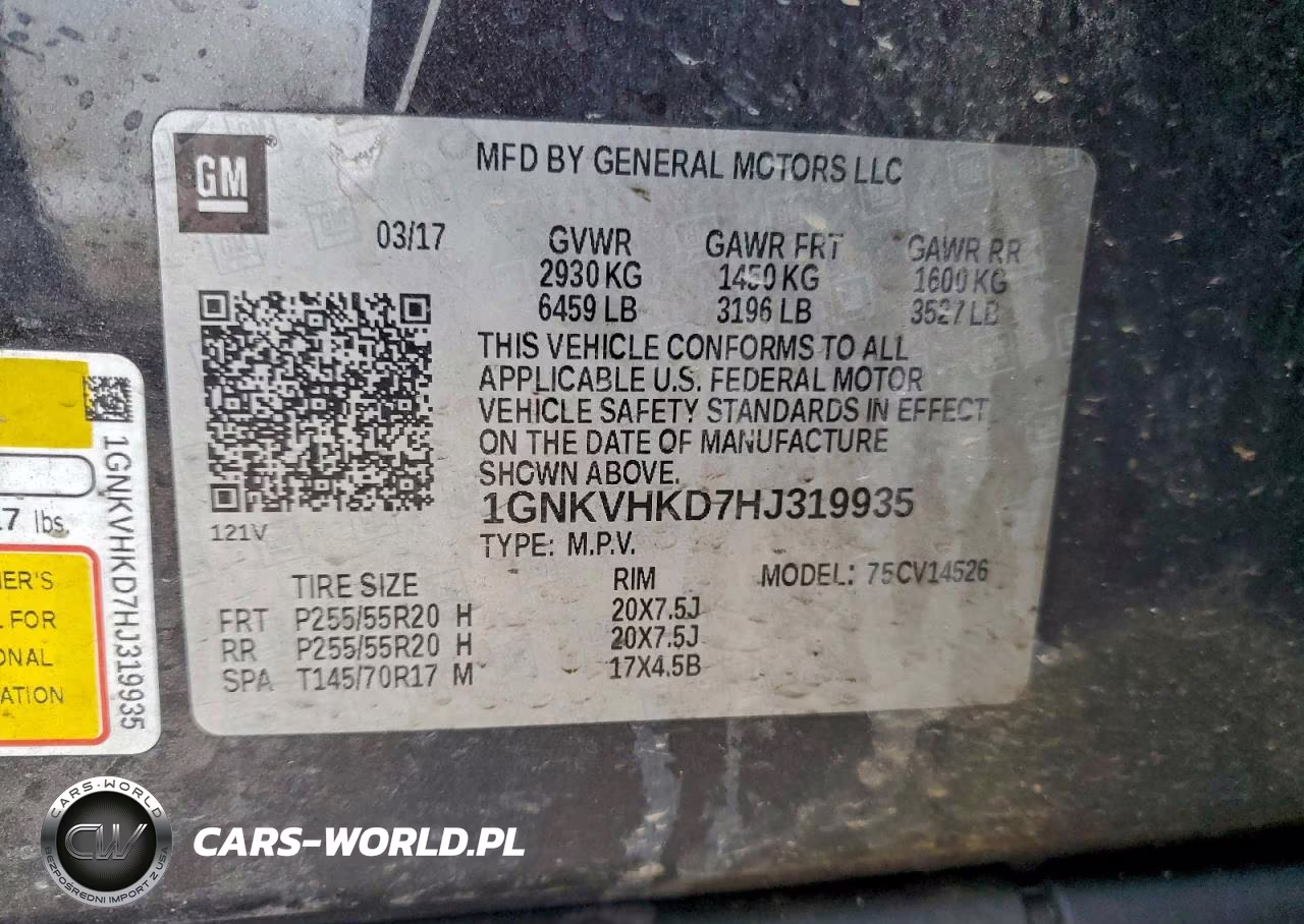 2017 Chevrolet Traverse Lt VIN:1GNKVHKD7HJ319935 - 13