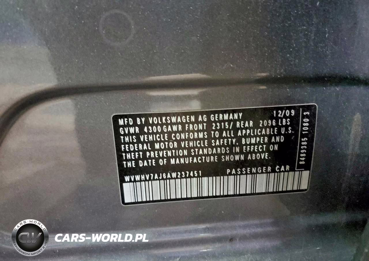 2010 Volkswagen Gti VIN:WVWHV7AJ6AW237451 - 13