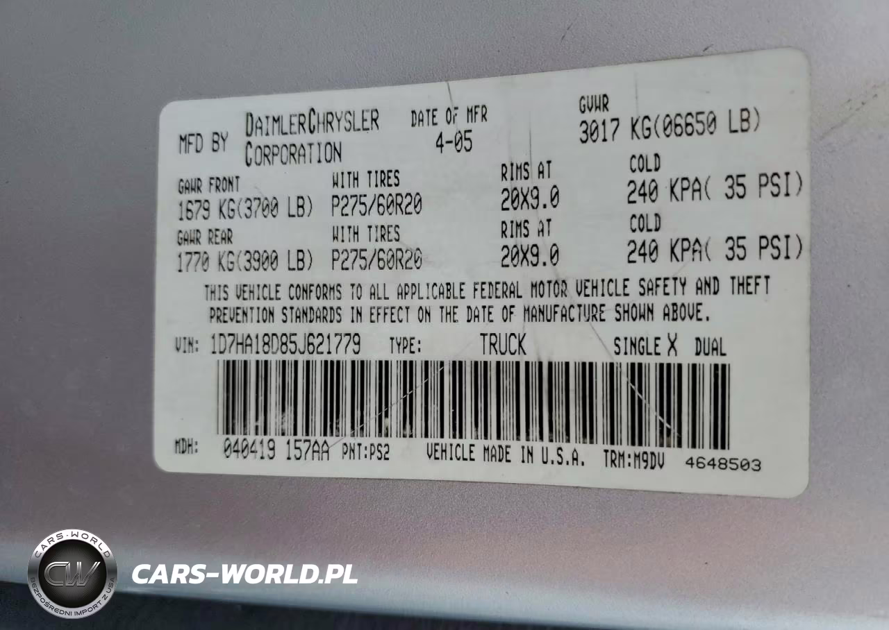 2005 Dodge Ram 1500 St VIN:1D7HA18D85J621779 - 13