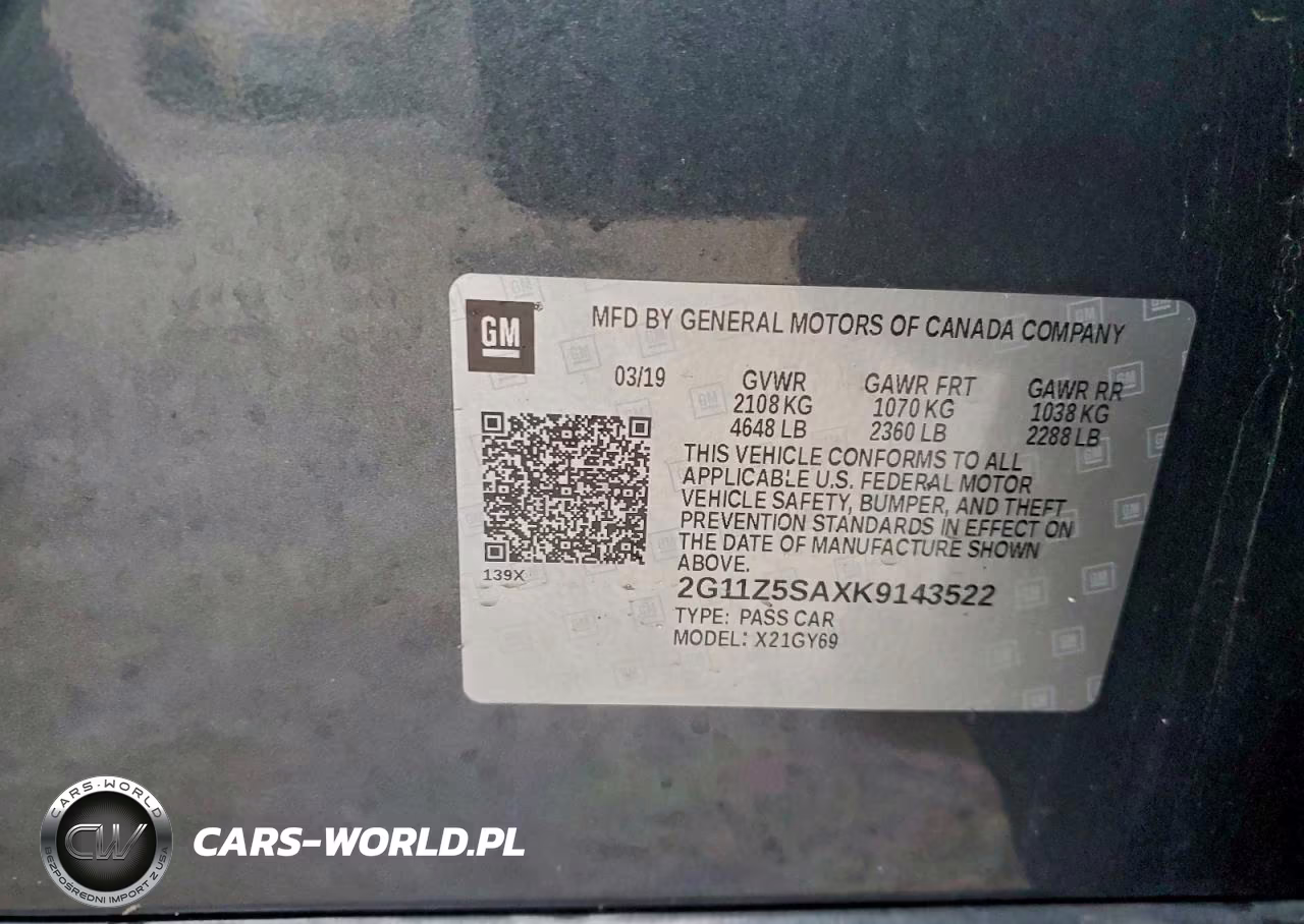 2019 Chevrolet Impala Lt VIN:2G11Z5SAXK9143522 - 12