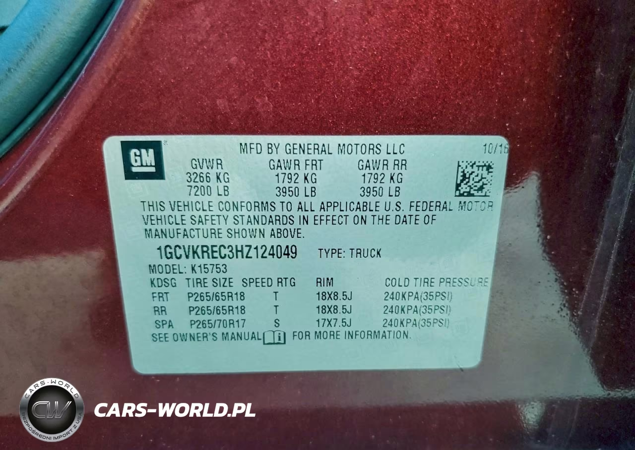 2017 Chevrolet Silverado K1500 Lt VIN:1GCVKREC3HZ124049 - 12