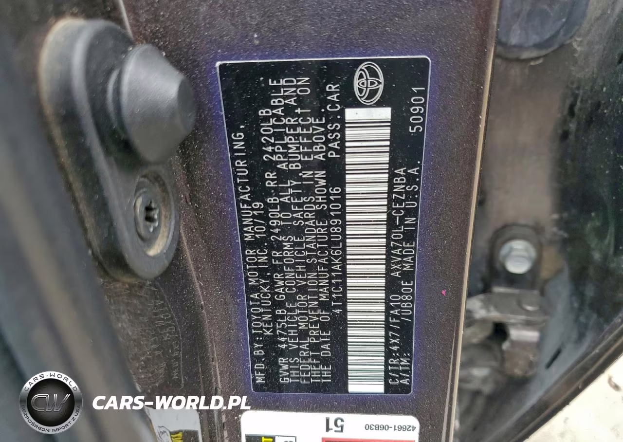 2020 Toyota Camry Le VIN:4T1C11AK6LU891016 - 12