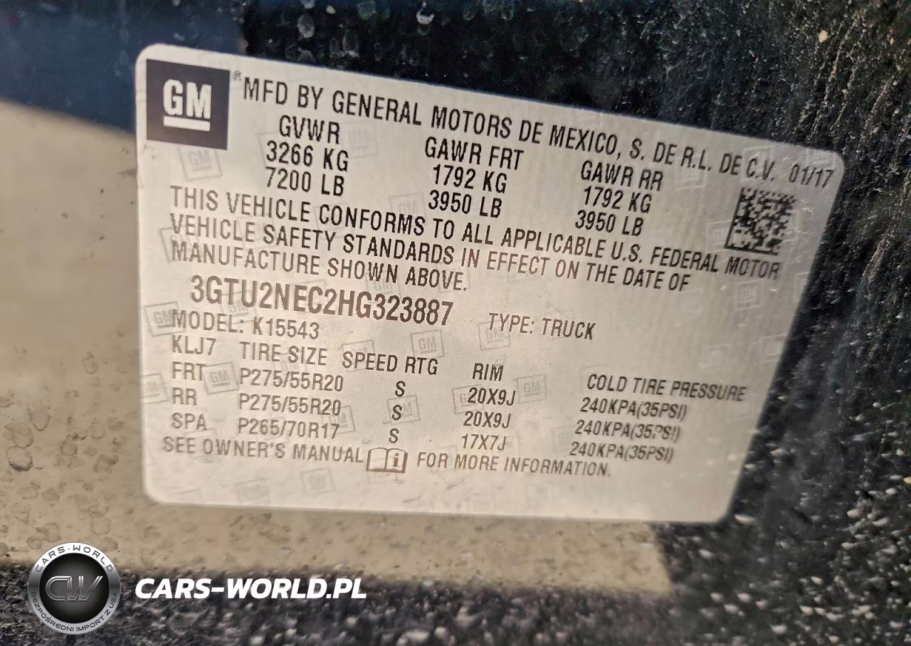 2017 GMC Sierra K1500 Slt VIN:3GTU2NEC2HG323887 - 12