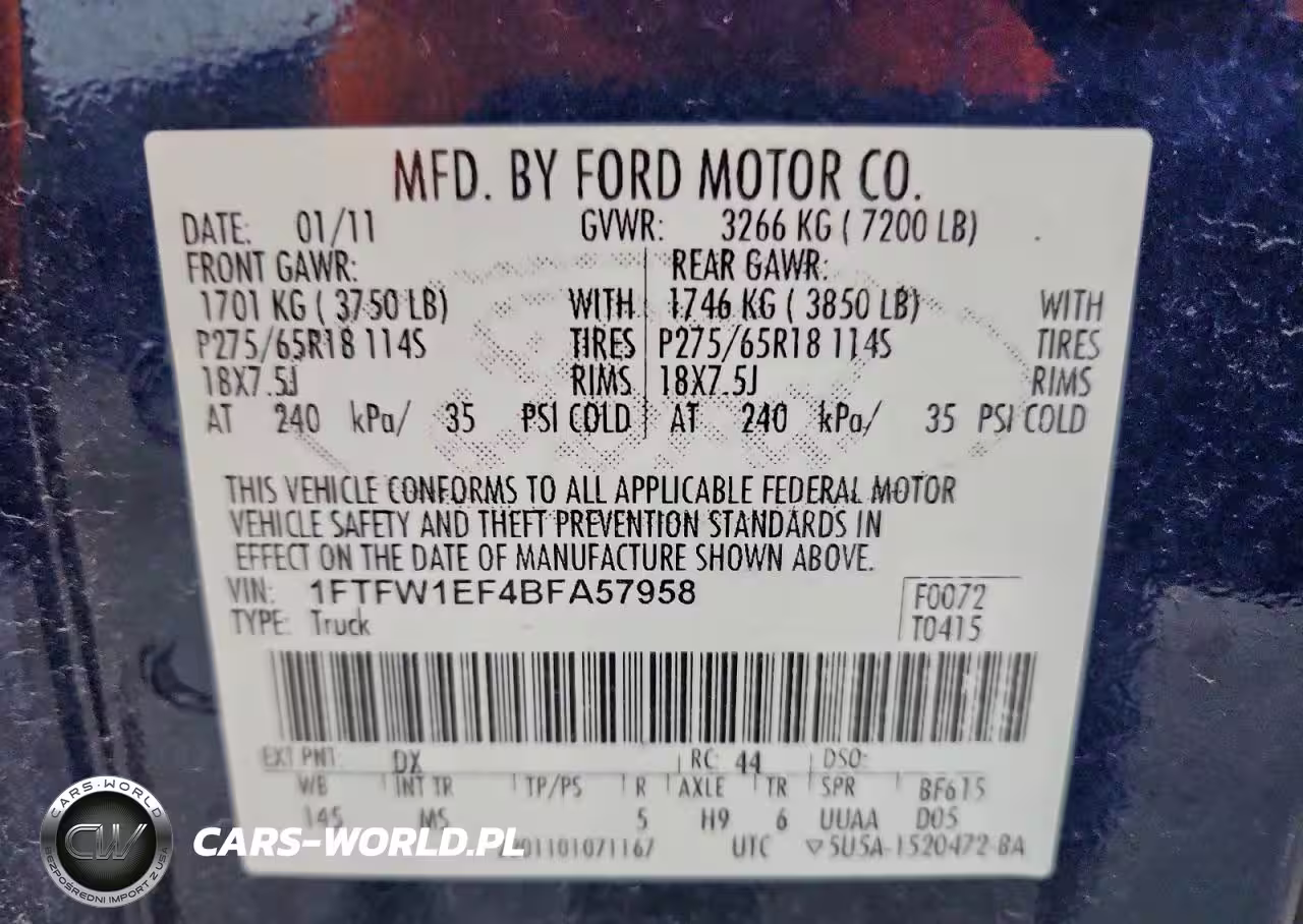 2011 Ford F150 Supercrew VIN:1FTFW1EF4BFA57958 - 12