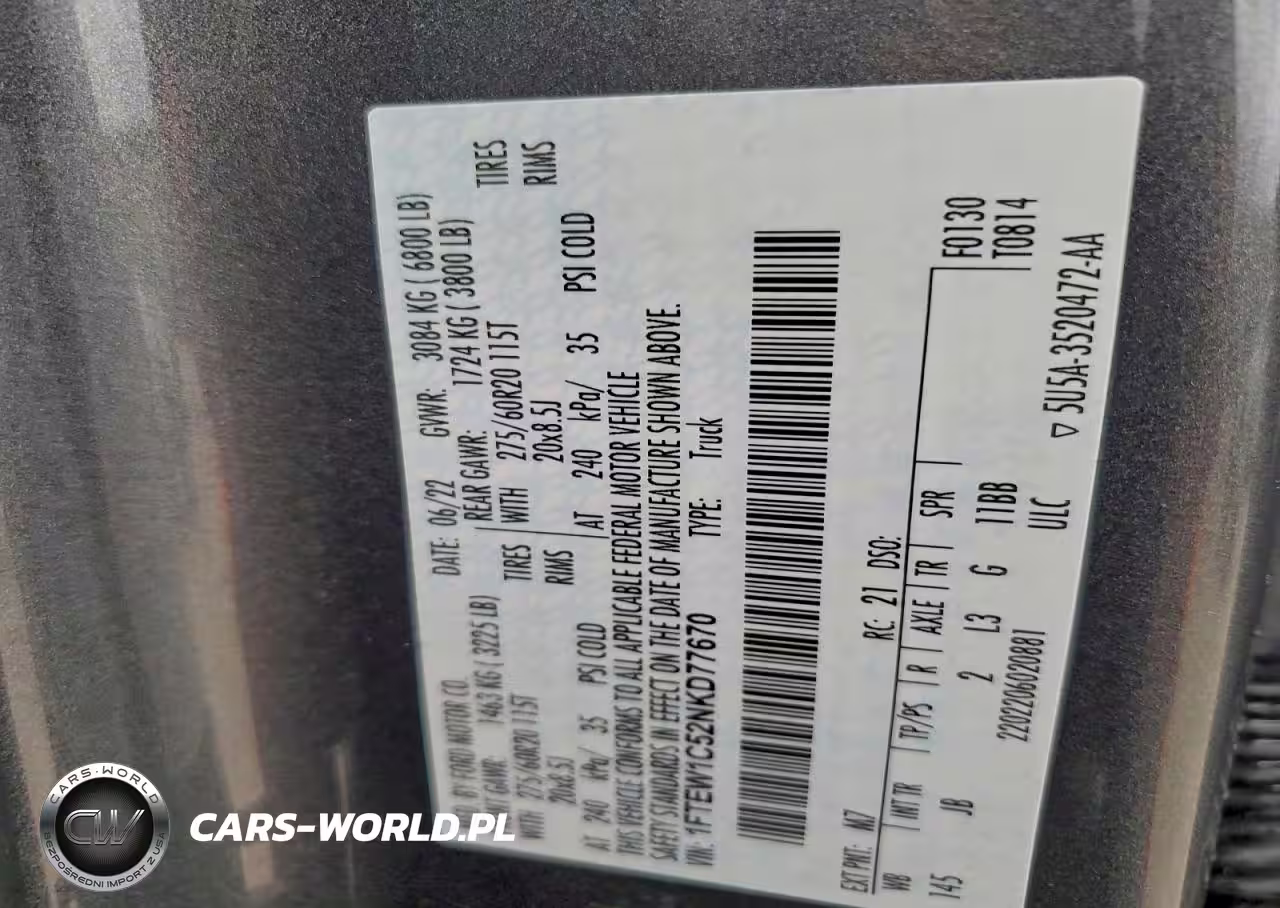 2022 Ford F150 Supercrew VIN:1FTEW1C52NKD77670 - 12