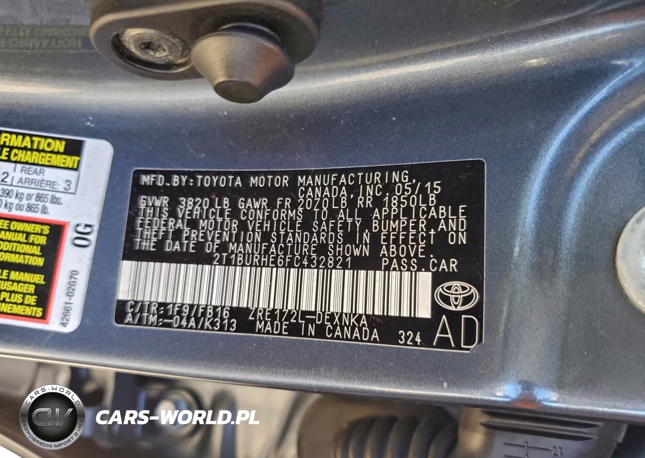 2015 Toyota Corolla Le Plus VIN:2T1BURHE6FC432821 - 12