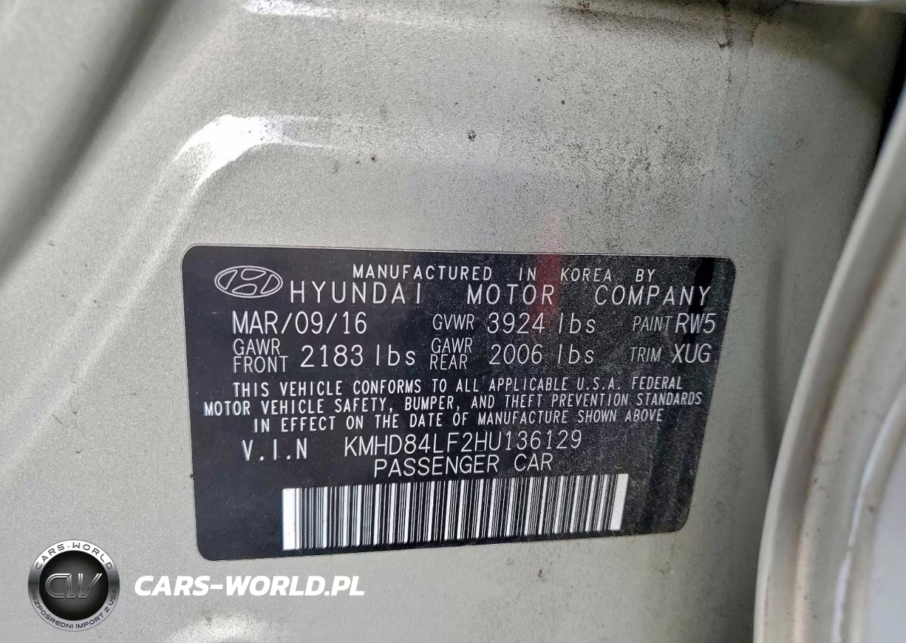 2017 Hyundai Elantra Se VIN:KMHD84LF2HU136129 - 12
